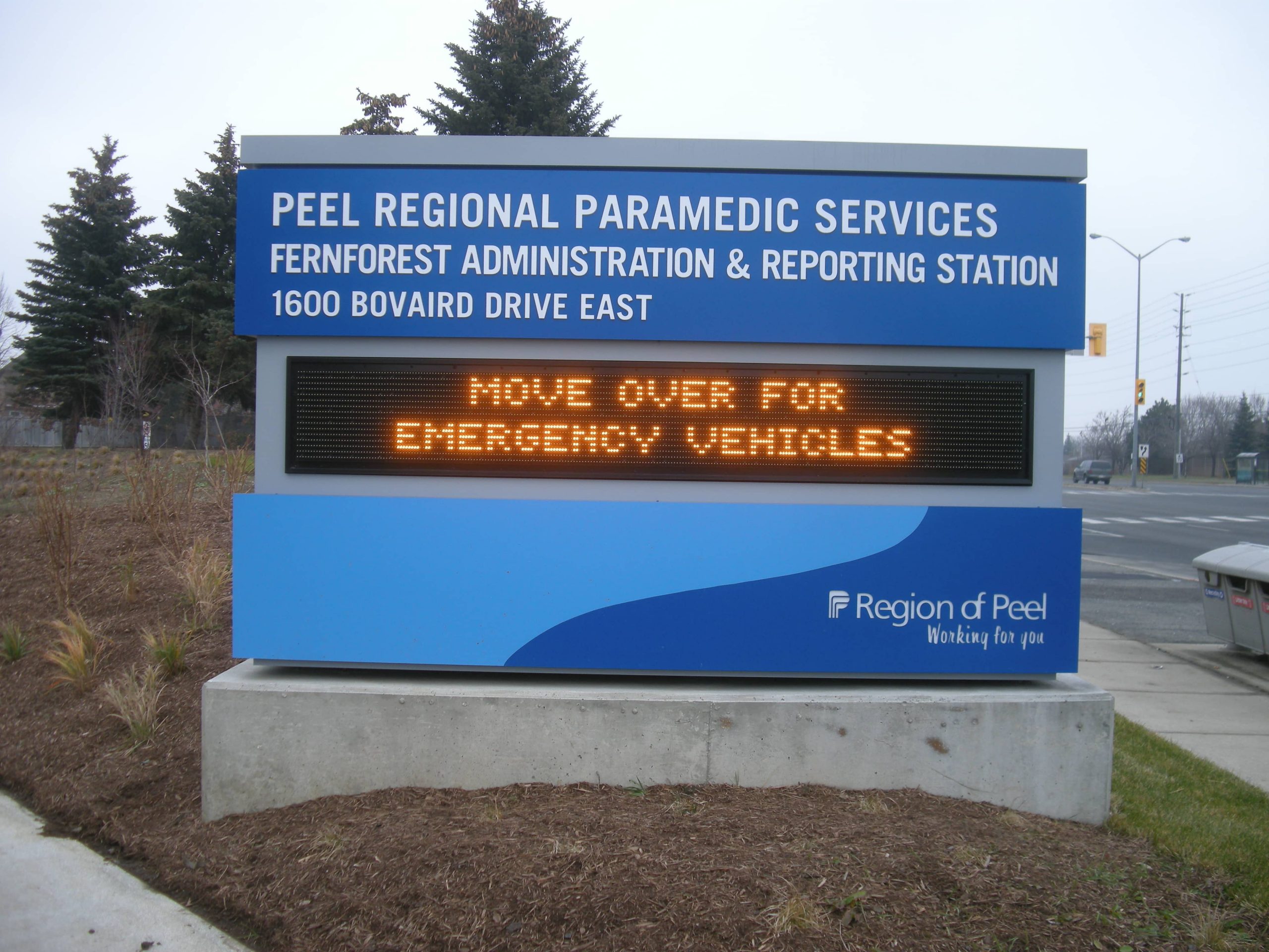 Peel Regional Paramedic services LED sign