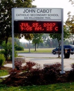 John Cabot Catholic Secondary School LED sign
