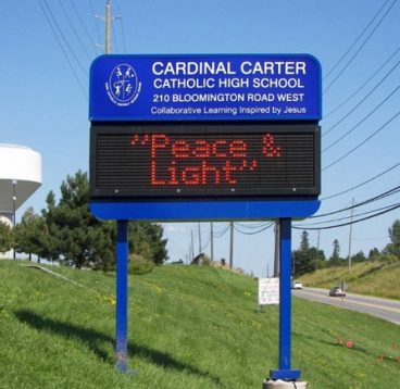 Cardinal Carter Catholic High School sign