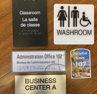 Braille metal plaques