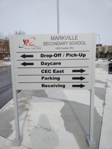 Markville School Directional Sign