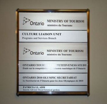 Ministry of Tourism metal plaque