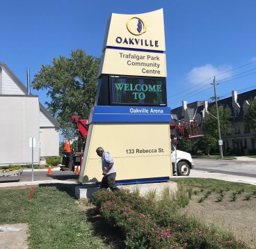 Welcome to Oakville Ontario Pylon Sign