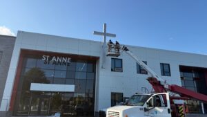 Hanging letters with custom cross