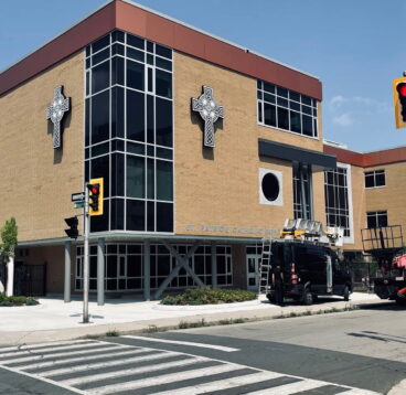 Outdoor church cross