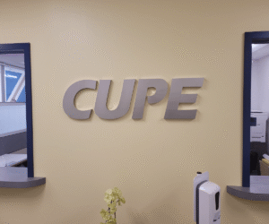 CUPE Reception Sign